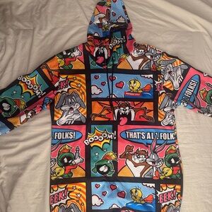Looney Tunes Hoodie Dress Comic, Mini Dress, Print, L, Members Only: Tweety Bird